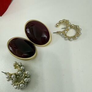 Elegant Gold and Red Earrings